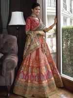 Multicolor Banarasi Silk Bridal Lehenga Choli